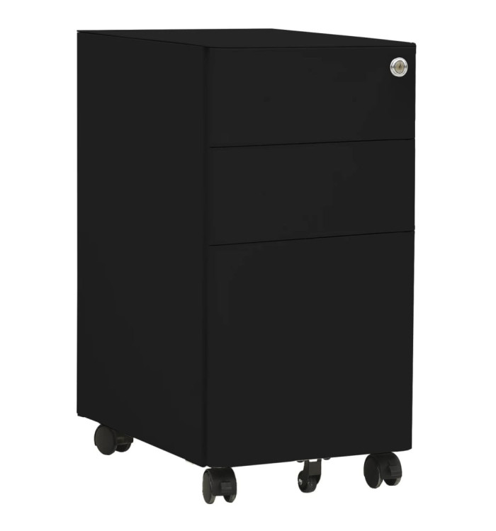 Classeur mobile Noir 30x45x59 cm Acier | Mobilier & Déco