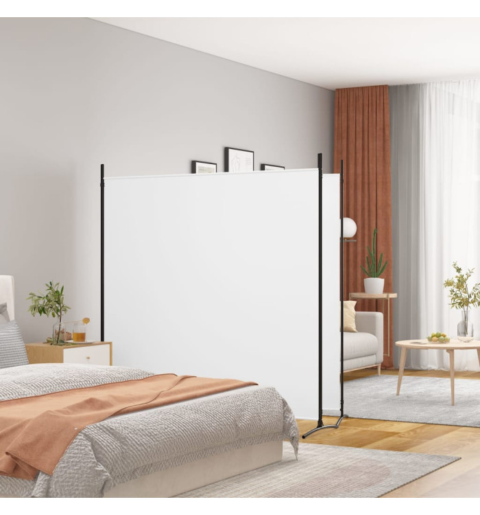 Cloison de séparation 2 panneaux Blanc 348x180 cm Tissu | Mobilier & Déco