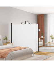 Cloison de séparation 2 panneaux Blanc 348x180 cm Tissu | Mobilier & Déco