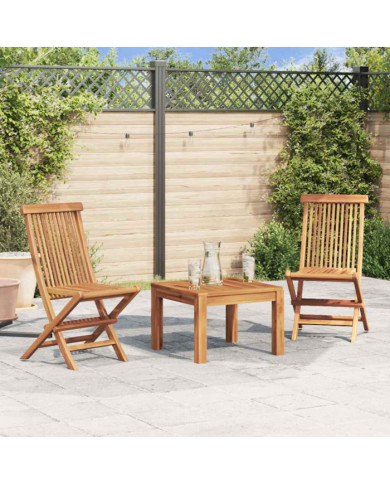 Chaises pliables de jardin lot de 2 Bois de teck solide | Mobilier & Déco