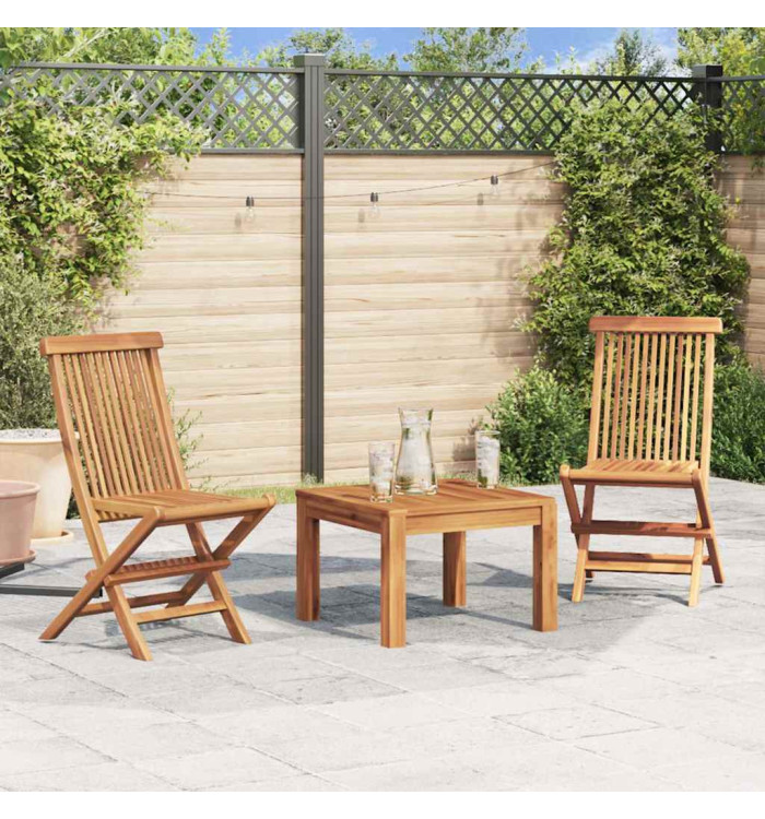 Chaises pliables de jardin lot de 2 Bois de teck solide | Mobilier & Déco