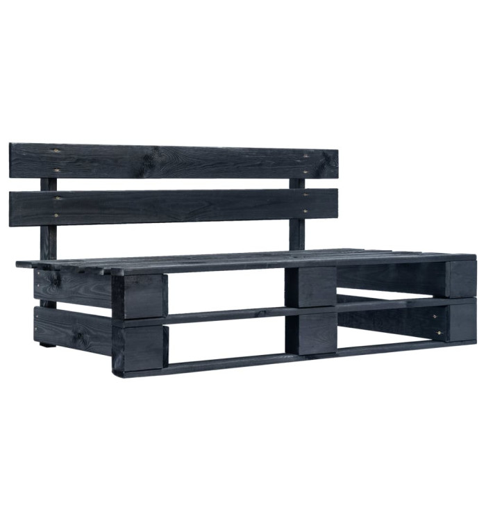 Banc palette de jardin Bois Noir | Mobilier & Déco