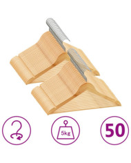 Cintres antidérapants 50 pcs Bois dur | Mobilier & Déco