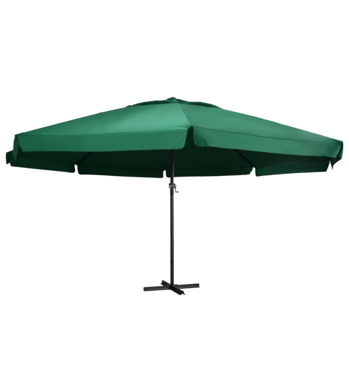 Parasol de jardin avec mât en aluminium 600 cm vert | Mobilier & Déco