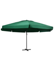 Parasol de jardin avec mât en aluminium 600 cm vert | Mobilier & Déco