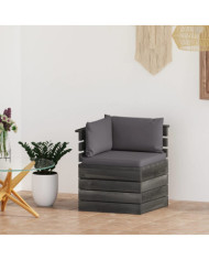 Canapé d'angle palette de jardin avec coussins Bois de pin | Mobilier & Déco