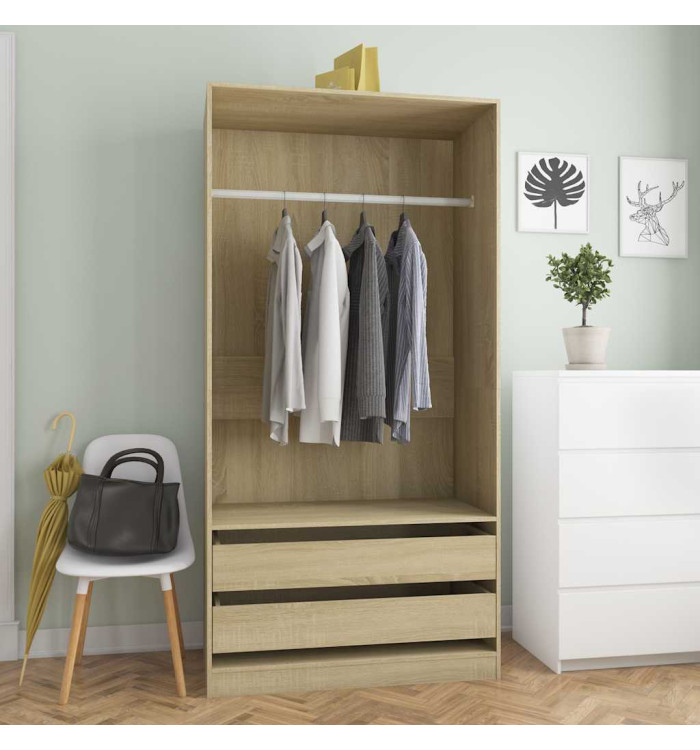Garde-robe Chêne sonoma 100x50x200 cm Bois d'ingénierie | Mobilier & Déco