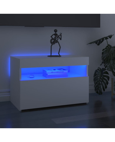 Meuble TV avec lumières LED blanc brillant 60x35x40 cm | Mobilier & Déco