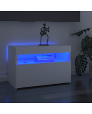 Meuble TV avec lumières LED blanc brillant 60x35x40 cm | Mobilier & Déco