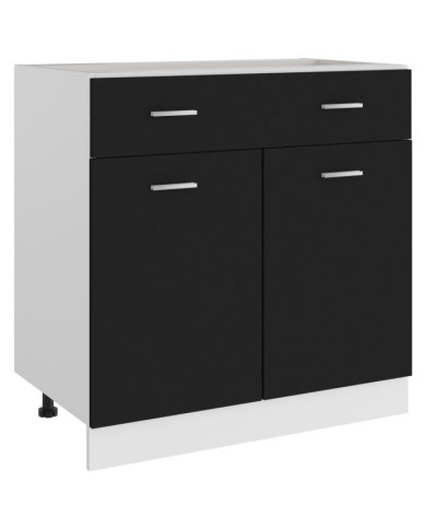 Armoire de plancher à tiroir "Lyon" Noir 80x46x81,5 cm | Mobilier & Déco