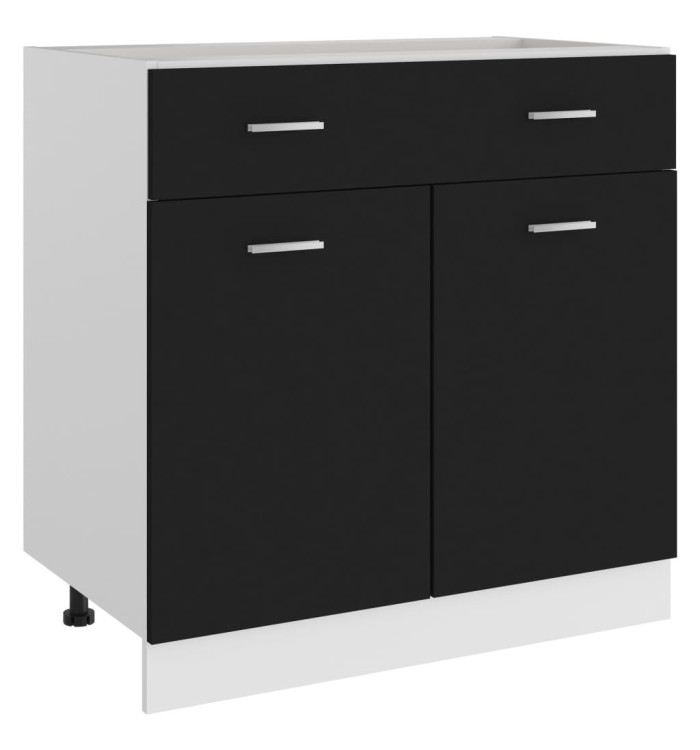 Armoire de plancher à tiroir "Lyon" Noir 80x46x81,5 cm | Mobilier & Déco
