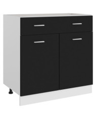 Armoire de plancher à tiroir "Lyon" Noir 80x46x81,5 cm | Mobilier & Déco