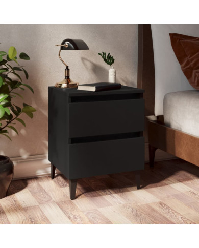 Table de chevet noir 40x35x50 cm bois d'ingénierie | Mobilier & Déco