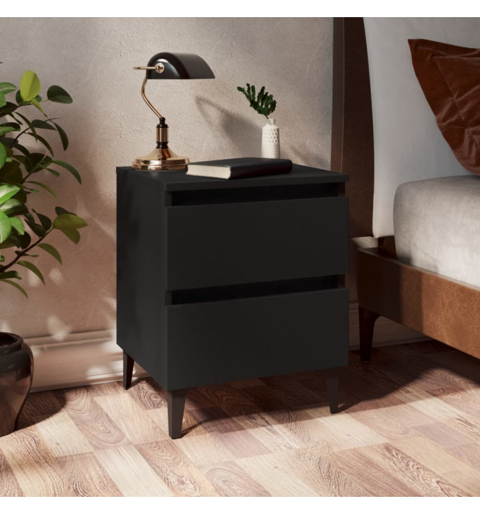 Table de chevet noir 40x35x50 cm bois d'ingénierie | Mobilier & Déco