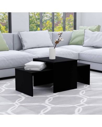 Ensemble de tables basses Noir 100x48x40 cm bois d’ingénierie | Mobilier & Déco