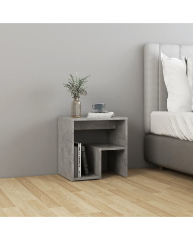 Table de chevet gris béton 40x30x40 cm bois d'ingénierie | Mobilier & Déco