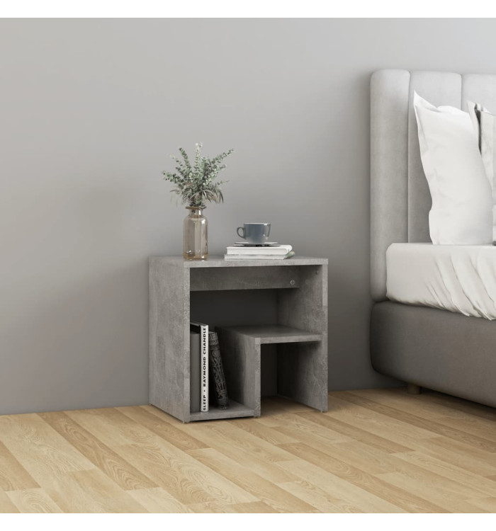Table de chevet gris béton 40x30x40 cm bois d'ingénierie | Mobilier & Déco