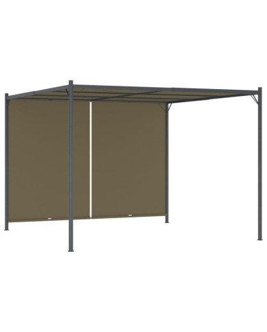 Pergola de jardin avec auvent rétractable 3x3 m Taupe 180 g/m² | Mobilier & Déco