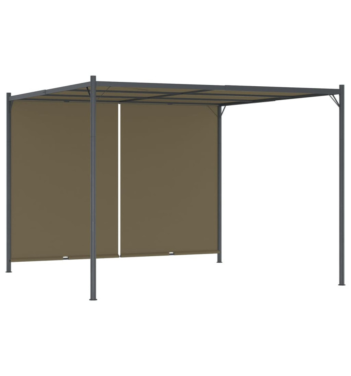 Pergola de jardin avec auvent rétractable 3x3 m Taupe 180 g/m² | Mobilier & Déco