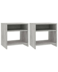 Tables de chevet 2 pcs Gris béton 40x30x40 cm Bois d'ingénierie | Mobilier & Déco