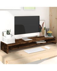 Support de moniteur Chêne fumé 100x24x13 cm Bois d'ingénierie | Mobilier & Déco