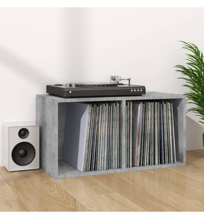 Boîte de rangement de vinyles Gris béton 71x34x36 cm | Mobilier & Déco