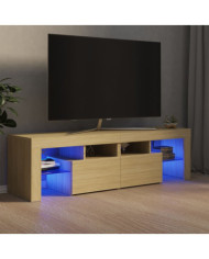 Meuble TV avec lumières LED Chêne sonoma 140x36,5x40 cm | Mobilier & Déco
