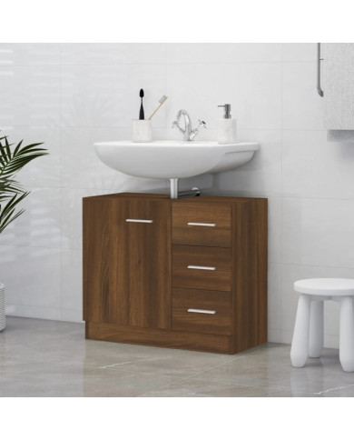 Armoire de lavabo Chêne marron 63x30x54 cm Bois d'ingénierie | Mobilier & Déco