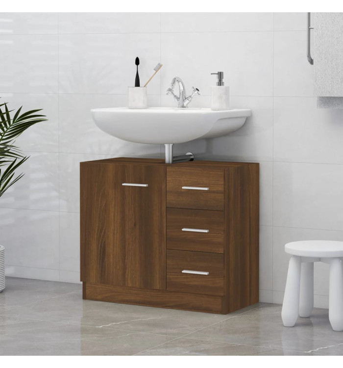 Armoire de lavabo Chêne marron 63x30x54 cm Bois d'ingénierie | Mobilier & Déco