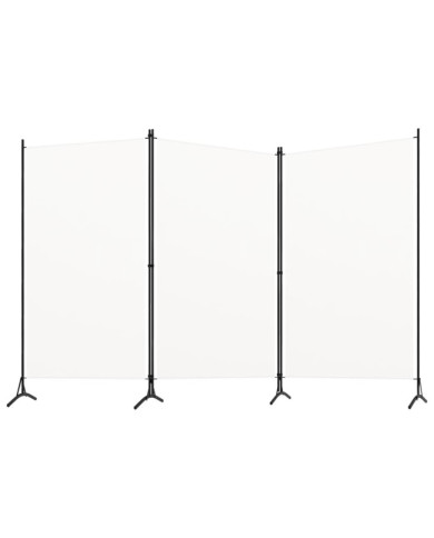Cloison de séparation 3 panneaux Blanc 260x180 cm Tissu | Mobilier & Déco