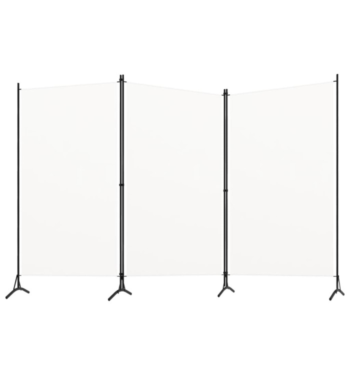 Cloison de séparation 3 panneaux Blanc 260x180 cm Tissu | Mobilier & Déco