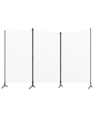 Cloison de séparation 3 panneaux Blanc 260x180 cm Tissu | Mobilier & Déco
