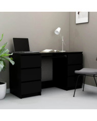 Bureau noir 140x50x77 cm Bois d'ingénierie | Mobilier & Déco