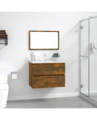 Ensemble de meubles de salle de bain 2 pcs Chêne fumé | Mobilier & Déco