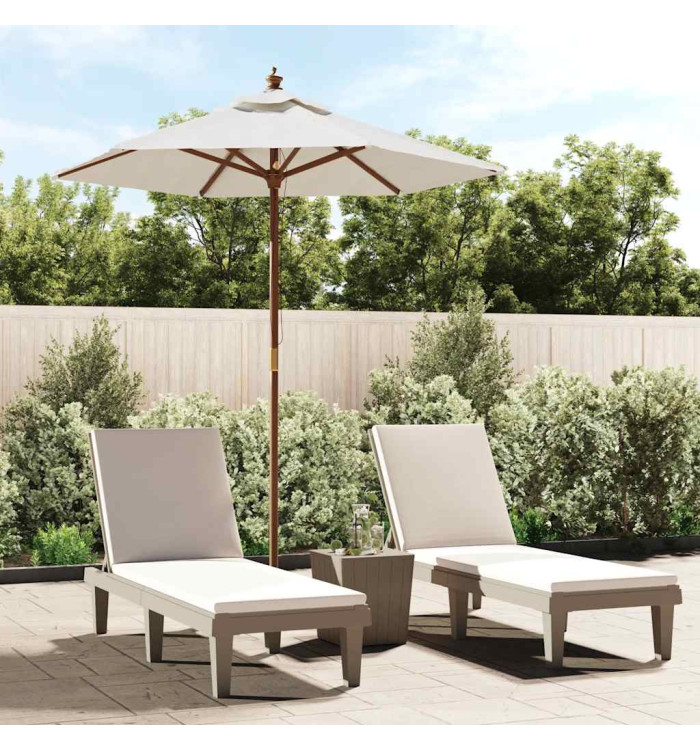 Parasol de jardin avec mât en bois sable 196x231 cm | Mobilier & Déco