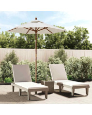 Parasol de jardin avec mât en bois sable 196x231 cm | Mobilier & Déco