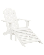 Chaise de jardin avec pouf Bois Blanc | Mobilier & Déco
