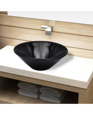 Vasque rond céramique Noir pour salle de bain | Mobilier & Déco