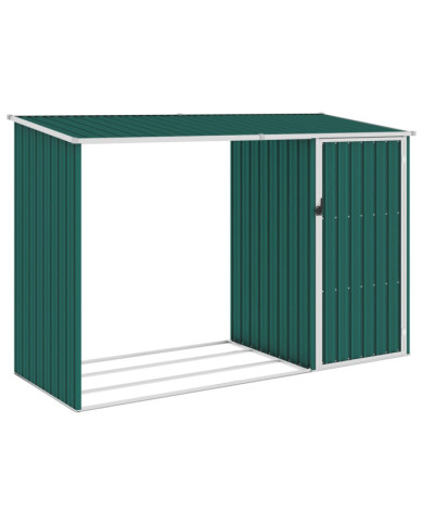 Abri à bois de jardin Vert 245x98x159 cm Acier galvanisé | Mobilier & Déco
