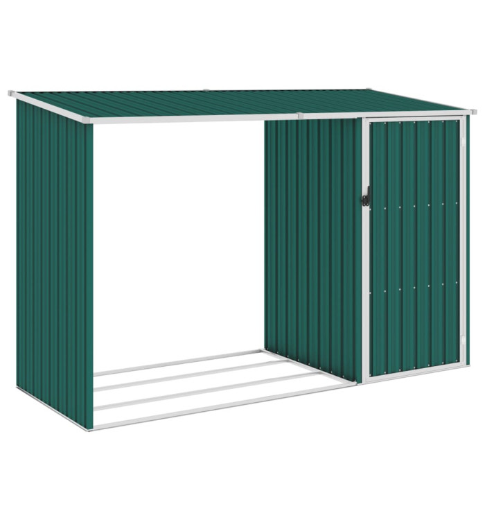 Abri à bois de jardin Vert 245x98x159 cm Acier galvanisé | Mobilier & Déco