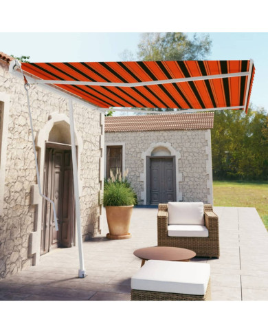 Auvent automatique sur pied 300x250 cm Orange/marron | Mobilier & Déco