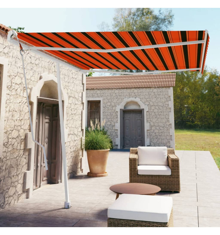 Auvent automatique sur pied 300x250 cm Orange/marron | Mobilier & Déco
