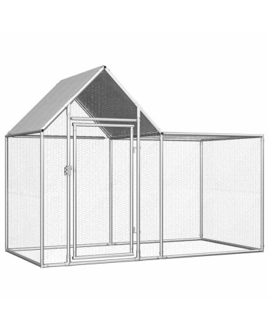Poulailler 2 x 1 x 1,5 m Acier galvanisé | Mobilier & Déco
