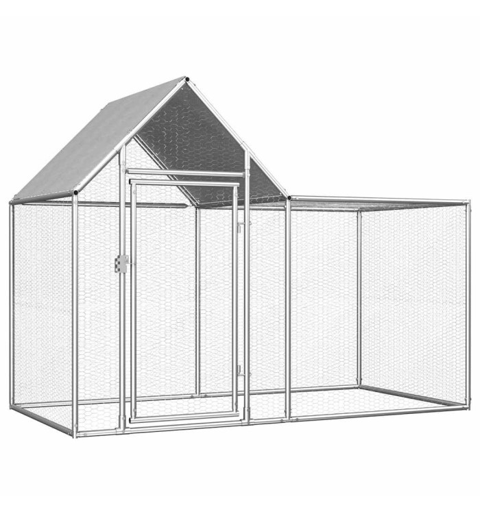 Poulailler 2 x 1 x 1,5 m Acier galvanisé | Mobilier & Déco