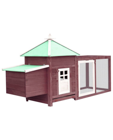 Poulailler avec nichoir Moka 190x72x102 cm Bois de sapin massif | Mobilier & Déco
