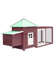 Poulailler avec nichoir Moka 190x72x102 cm Bois de sapin massif | Mobilier & Déco
