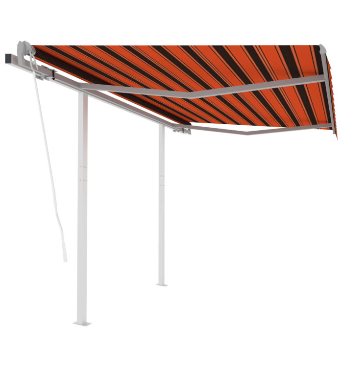Auvent rétractable automatique et poteaux 3x2,5 m Orange marron | Mobilier & Déco