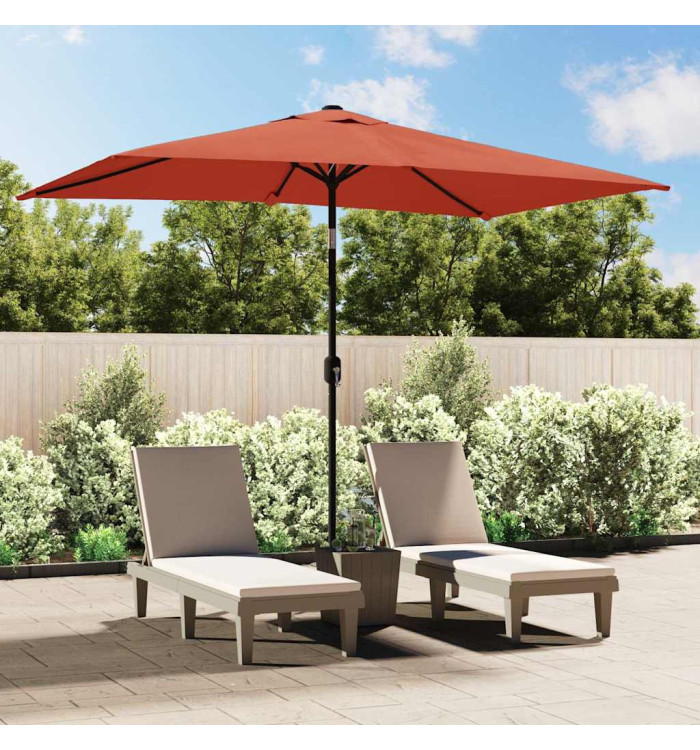 Parasol d'extérieur avec mât en métal 300x200 cm terre cuite | Mobilier & Déco
