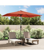 Parasol d'extérieur avec mât en métal 300x200 cm terre cuite | Mobilier & Déco