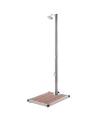 Douche de jardin avec base marron 220 cm Acier inoxydable | Mobilier & Déco